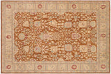 handmade Traditional Kafkaz Chobi Ziegler Brown Beige Hand Knotted RECTANGLE 100% WOOL area rug 8 x 10