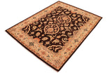 handmade Traditional Kafkaz Chobi Ziegler Brown Tan Hand Knotted RECTANGLE 100% WOOL area rug 8 x 10