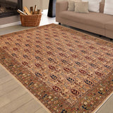 handmade Transitional Kafkaz Chobi Ziegler Tan Green Hand Knotted RECTANGLE 100% WOOL area rug 9 x 12