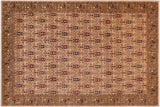 Boho Chic Ziegler Edda Tan Green Hand-Knotted Wool Rug - 9'1'' x 12'1''