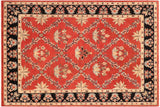 Oriental Ziegler Alisia Red Black Hand-Knotted Wool Rug - 9'0'' x 11'10''