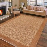 handmade Transitional Kafkaz Chobi Ziegler Beige Brown Hand Knotted RECTANGLE 100% WOOL area rug 9 x 12