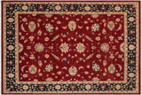 Classic Ziegler Tequila Red Blue Hand-Knotted Wool Rug - 9'2'' x 12'0''