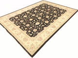 A04406  9 2"x12 2" Traditional 9x12 BROWN IVORY Hand Knotted                   Pakistan    100% Wool   Rectangle