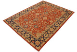 handmade Traditional Kafkaz Chobi Ziegler Rust Blue Hand Knotted RECTANGLE 100% WOOL area rug 9 x 12