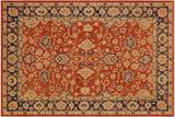 handmade Traditional Kafkaz Chobi Ziegler Rust Blue Hand Knotted RECTANGLE 100% WOOL area rug 9 x 12