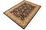 handmade Traditional Kafkaz Chobi Ziegler Blue Tan Hand Knotted RECTANGLE 100% WOOL area rug 9 x 12