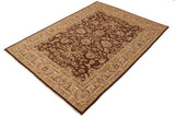 handmade Traditional Kafkaz Chobi Ziegler Brown Tan Hand Knotted RECTANGLE 100% WOOL area rug 9 x 12