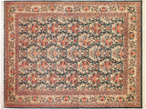 Golden Pak Persian Janay Green/Beige Wool Rug - 9'4'' x 12'6''