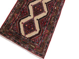handmade Traditional Hamadan Red Lt. Brown Hand Knotted RUNNER 100% WOOL area rug 3x9