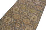 handmade Modern Kafkaz Gray Ivory Hand Knotted RUNNER 100% WOOL area rug 3 x 9