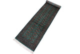 handmade Geometric Bokhara Light Green Black Hand Knotted RUNNER 100% WOOL area rug 3x12