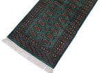handmade Geometric Bokhara Light Green Black Hand Knotted RUNNER 100% WOOL area rug 3x12