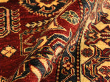 handmade Geometric Super Kazak Red Gold Hand Knotted RECTANGLE 100% WOOL area rug 4x6