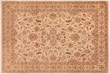 Oriental Ziegler Waneta Beige Green Hand-Knotted Wool Rug - 7'11'' x 9'10''