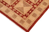 handmade Transitional Kafkaz Chobi Ziegler Beige Rust Hand Knotted RECTANGLE 100% WOOL area rug 8 x 10