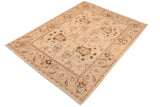 handmade Traditional Kafkaz Chobi Ziegler Tan Brown Hand Knotted RECTANGLE 100% WOOL area rug 8 x 10