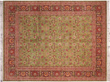 Pak Persian Minda Green/Aubergine Wool Rug - 8'1'' x 10'0''