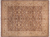 handmade Traditional  Brown Beige Hand Knotted RECTANGLE 100% WOOL area rug 8x10