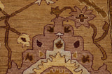 handmade Traditional Kafkaz Chobi Ziegler Tan Brown Hand Knotted RECTANGLE 100% WOOL area rug 9 x 12