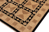 handmade Transitional Kafkaz Chobi Ziegler Beige Black Hand Knotted RECTANGLE 100% WOOL area rug 9 x 12