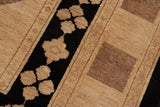 handmade Transitional Kafkaz Chobi Ziegler Beige Black Hand Knotted RECTANGLE 100% WOOL area rug 9 x 12