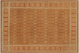 handmade Transitional Kafkaz Chobi Ziegler Brown Rust Hand Knotted RECTANGLE 100% WOOL area rug 9 x 12