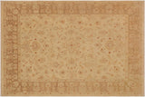 handmade Traditional Kafkaz Chobi Ziegler Beige Brown Hand Knotted RECTANGLE 100% WOOL area rug 9 x 12