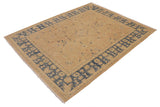 handmade Traditional Kafkaz Chobi Ziegler Tan Blue Hand Knotted RECTANGLE 100% WOOL area rug 9 x 12