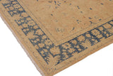 handmade Traditional Kafkaz Chobi Ziegler Tan Blue Hand Knotted RECTANGLE 100% WOOL area rug 9 x 12