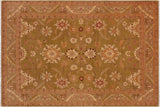 Shabby Chic Ziegler Lala Green Brown Hand-Knotted Wool Rug - 8'11'' x 11'10''