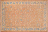 Classic Ziegler Johna Brown Blue Hand-Knotted Wool Rug - 10'0'' x 14'1''