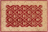Oriental Ziegler Arletha Red Gold Hand-Knotted Wool Rug - 10'0'' x 13'9''