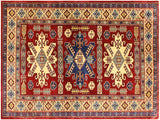 Antique Tribal Sherwan Audria Red/Beige Wool Rug - 3'7'' x 5'8''