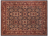 Antique Vegetable Dyed Agra Tabriz Blue/Red Wool Rug - 8'0'' x 9'9''