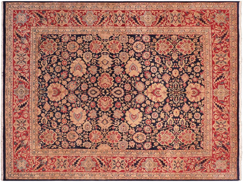 handmade Traditional Anmol Agra Blue Red Hand Knotted RECTANGLE 100% WOOL area rug 8x10
