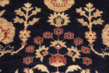 handmade Transitional Kafkaz Chobi Ziegler Blue Rust Hand Knotted RECTANGLE 100% WOOL area rug 9 x 12