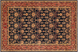 handmade Transitional Kafkaz Chobi Ziegler Blue Rust Hand Knotted RECTANGLE 100% WOOL area rug 9 x 12