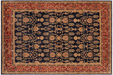 Shabby Chic Ziegler Jerica Blue Red Hand-Knotted Wool Rug - 8'10'' x 11'10''