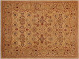 Antique Lavastone Low-Pile Moriah Gold/Tan Wool Rug - 9'4'' x 12'3''