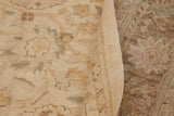 handmade Traditional Kafkaz Chobi Ziegler Beige Brown Hand Knotted RECTANGLE 100% WOOL area rug 9 x 12
