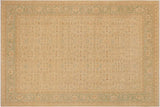 Shabby Chic Ziegler Malorie Beige Green Hand-Knotted Wool Rug - 9'1'' x 11'9''