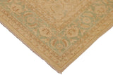 handmade Transitional Kafkaz Chobi Ziegler Beige Green Hand Knotted RECTANGLE 100% WOOL area rug 9 x 12