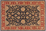 Shabby Chic Ziegler Lavenia Navy Red Hand-Knotted Wool Rug - 8'9'' x 11'2''
