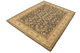 handmade Traditional Kafkaz Chobi Ziegler Gray Beige Hand Knotted RECTANGLE 100% WOOL area rug 9 x 12