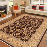 handmade Transitional Kafkaz Chobi Ziegler Brown Tan Hand Knotted RECTANGLE 100% WOOL area rug 9 x 12