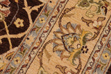 handmade Transitional Kafkaz Chobi Ziegler Brown Tan Hand Knotted RECTANGLE 100% WOOL area rug 9 x 12