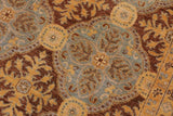 handmade Transitional Kafkaz Chobi Ziegler Blue Brown Hand Knotted RECTANGLE 100% WOOL area rug 9 x 12
