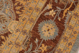 handmade Transitional Kafkaz Chobi Ziegler Blue Brown Hand Knotted RECTANGLE 100% WOOL area rug 9 x 12