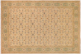 Oriental Ziegler Hertha Tan Green Hand-Knotted Wool Rug - 10'0'' x 13'8''